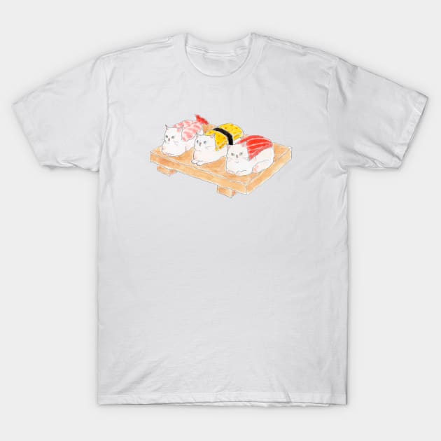 Osushi Nyanco T-Shirt by TOCOROCOMUGI